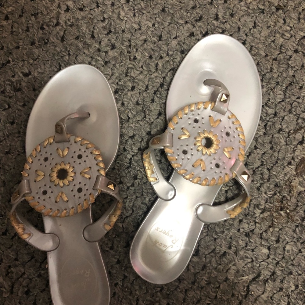 Jack Rogers Silver Sandals